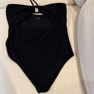 aerie Black One-Piece Swimsuit with Bandeau Top